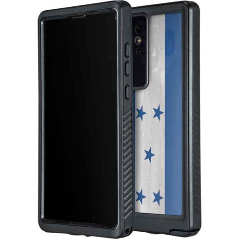 Honduras Flag Distressed Galaxy S24 Ultra Waterproof Case